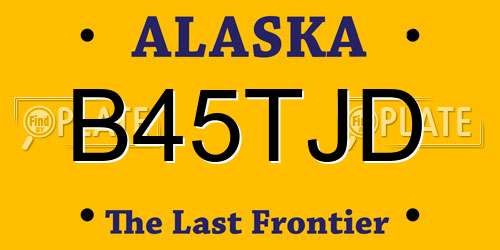 B45TJD Alaska License Plate