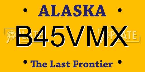B45VMX Alaska License Plate