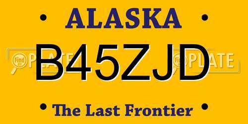B45ZJD Alaska License Plate