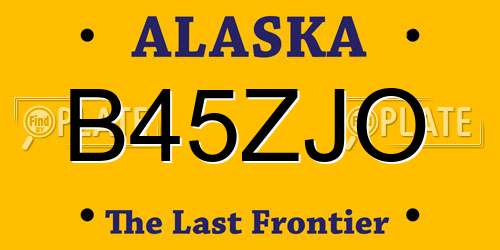 B45ZJO Alaska License Plate