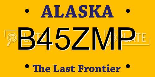 B45ZMP Alaska License Plate