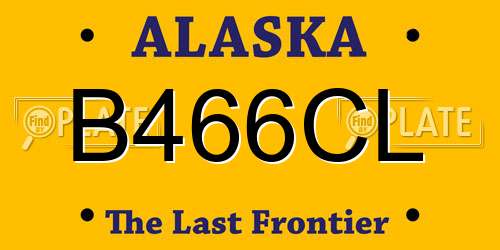 B466CL Alaska License Plate