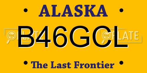 B46GCL Alaska License Plate