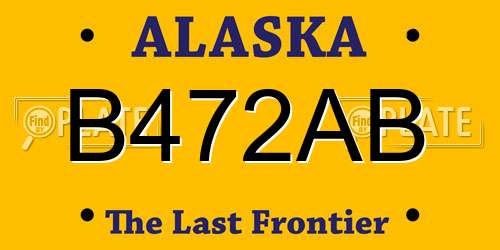 B472AB Alaska License Plate