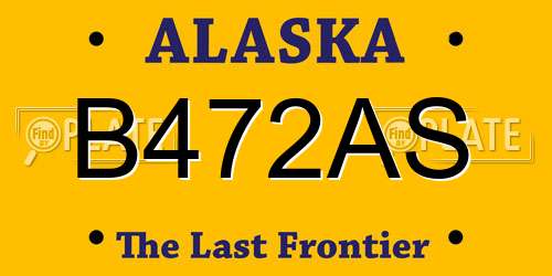 B472AS Alaska License Plate