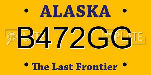 B472GG Alaska License Plate