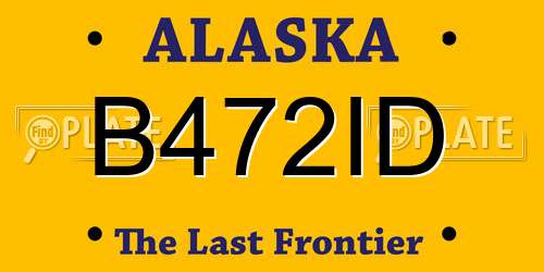 B472ID Alaska License Plate