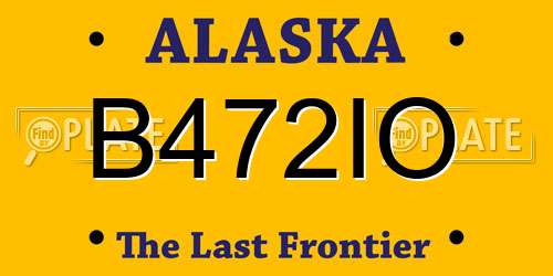B472IO Alaska License Plate