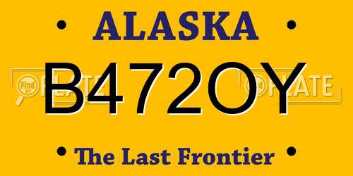 B472OY Alaska License Plate