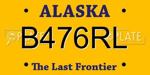 B476RL Alaska License Plate