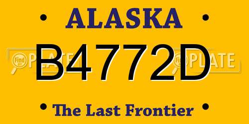 B4772D Alaska License Plate