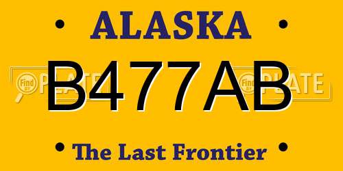 B477AB Alaska License Plate