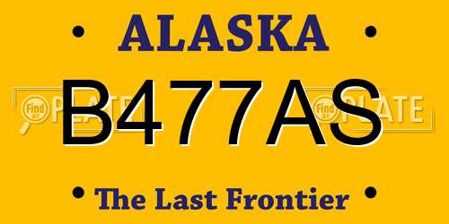 B477AS Alaska License Plate