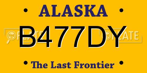 B477DY Alaska License Plate