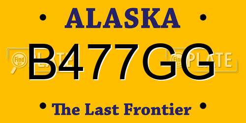 B477GG Alaska License Plate