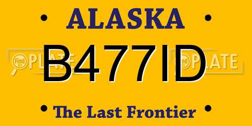 B477ID Alaska License Plate