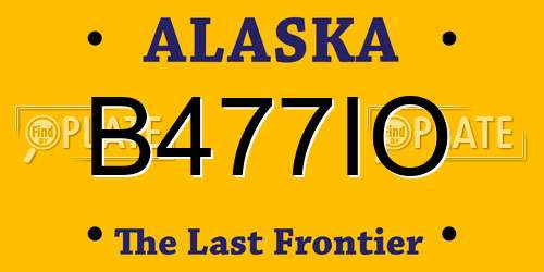 B477IO Alaska License Plate
