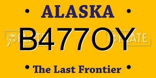 B477OY Alaska License Plate