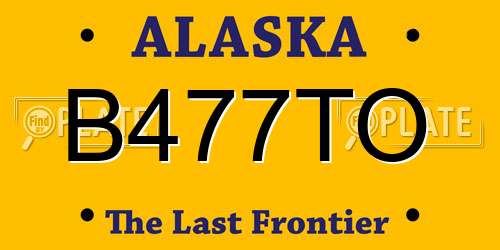 B477TO Alaska License Plate