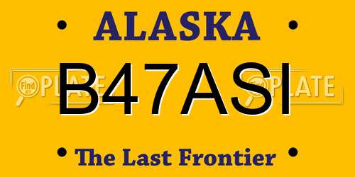 B47ASI Alaska License Plate