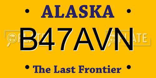 B47AVN Alaska License Plate