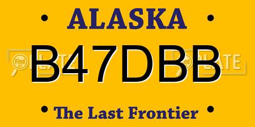 B47DBB Alaska License Plate