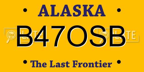 B47OSB Alaska License Plate
