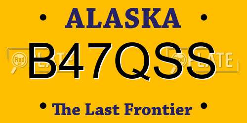 B47QSS Alaska License Plate