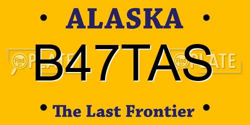 B47TAS Alaska License Plate