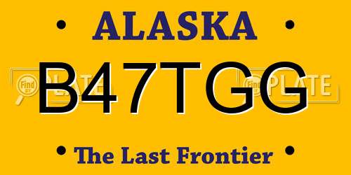 B47TGG Alaska License Plate