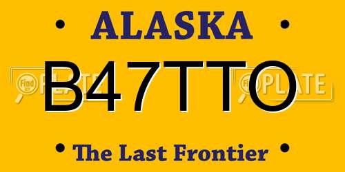 B47TTO Alaska License Plate