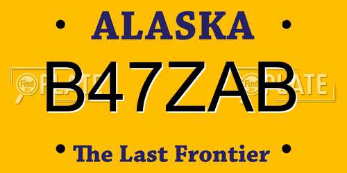B47ZAB Alaska License Plate