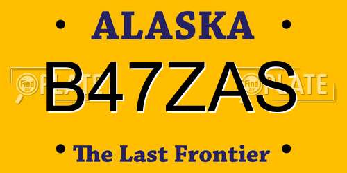 B47ZAS Alaska License Plate