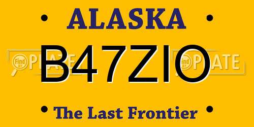 B47ZIO Alaska License Plate
