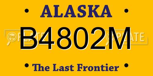 B4802M Alaska License Plate