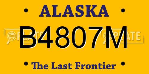 B4807M Alaska License Plate