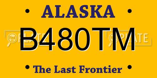 B480TM Alaska License Plate