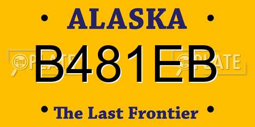 B481EB Alaska License Plate