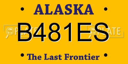 B481ES Alaska License Plate