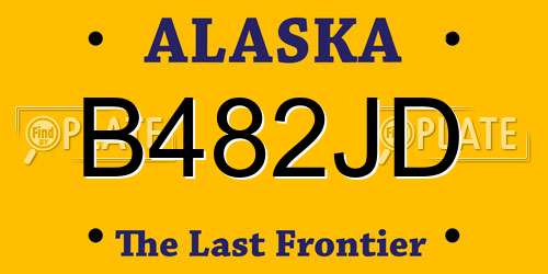 B482JD Alaska License Plate