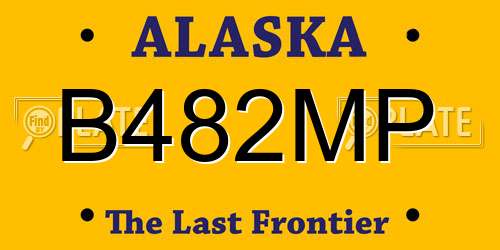 B482MP Alaska License Plate