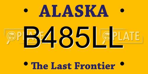 B485LL Alaska License Plate
