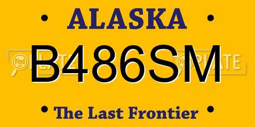 B486SM Alaska License Plate