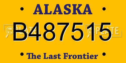 B487515 Alaska License Plate