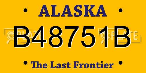 B48751B Alaska License Plate