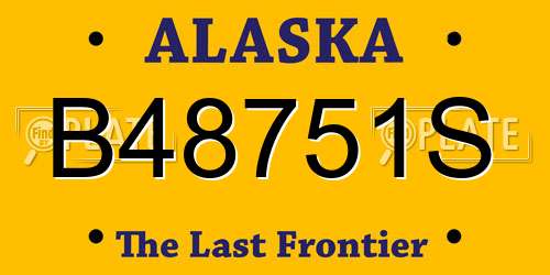 B48751S Alaska License Plate