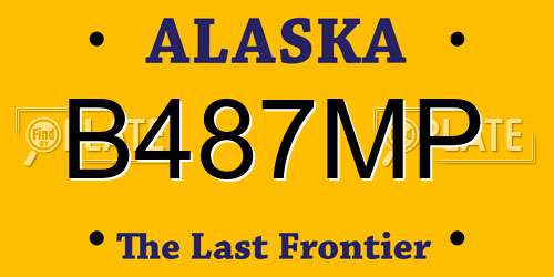 B487MP Alaska License Plate