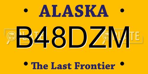 B48DZM Alaska License Plate