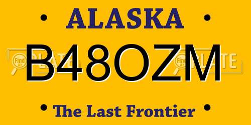 B48OZM Alaska License Plate