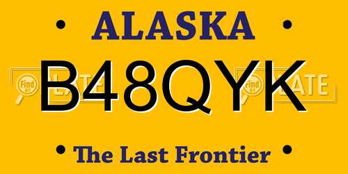B48QYK Alaska License Plate